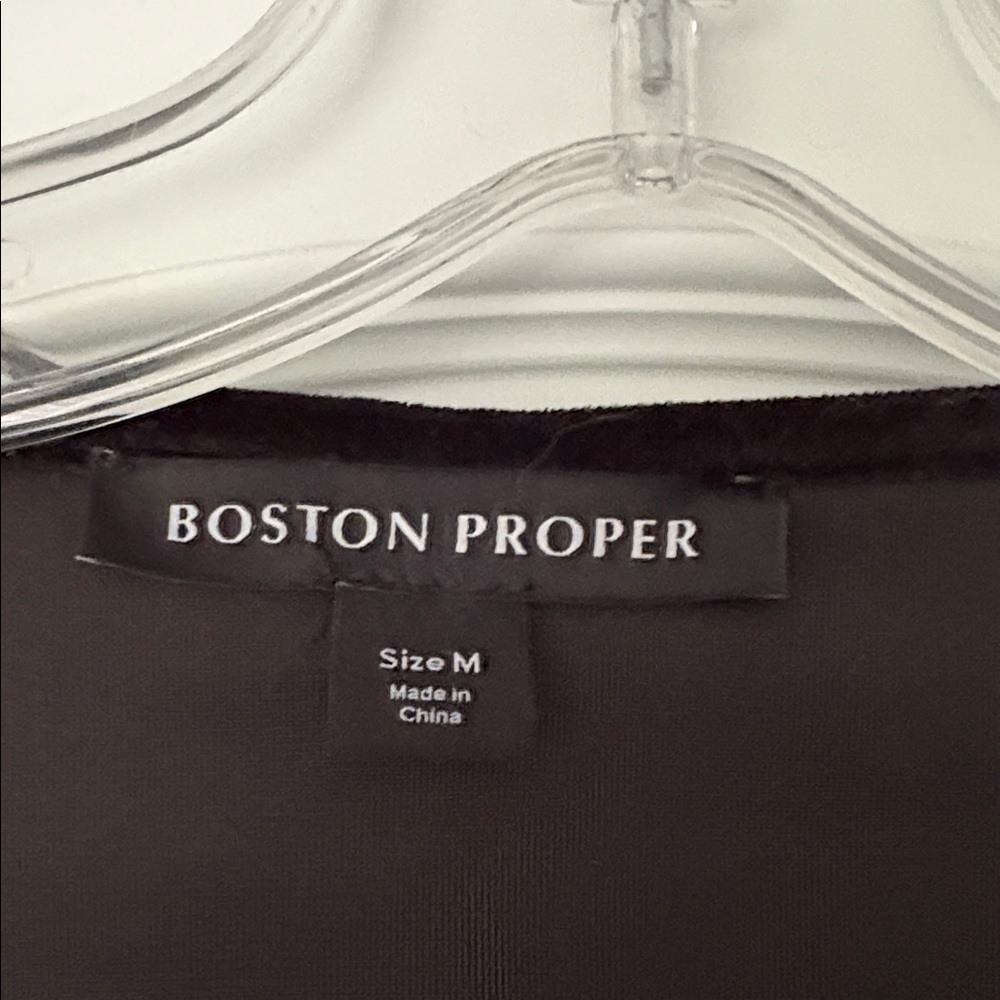 Boston Proper Black Top with Rhinestone V-Neck - Picture 3 of 5
